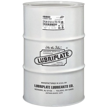 Lubriplate Gear Oil, Polyalphaolefin Type, Bearing, Gear, Chain, Drum SFGO ULTRA 150 55GAL DRUM ; L0984-062